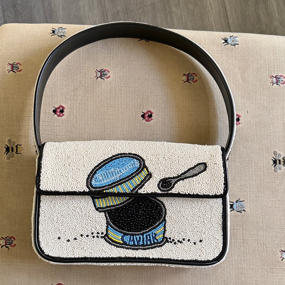 LIKE NEW STAUD Tommy Beaded Bag, Caviar Dreams - Picture 4 of 10
